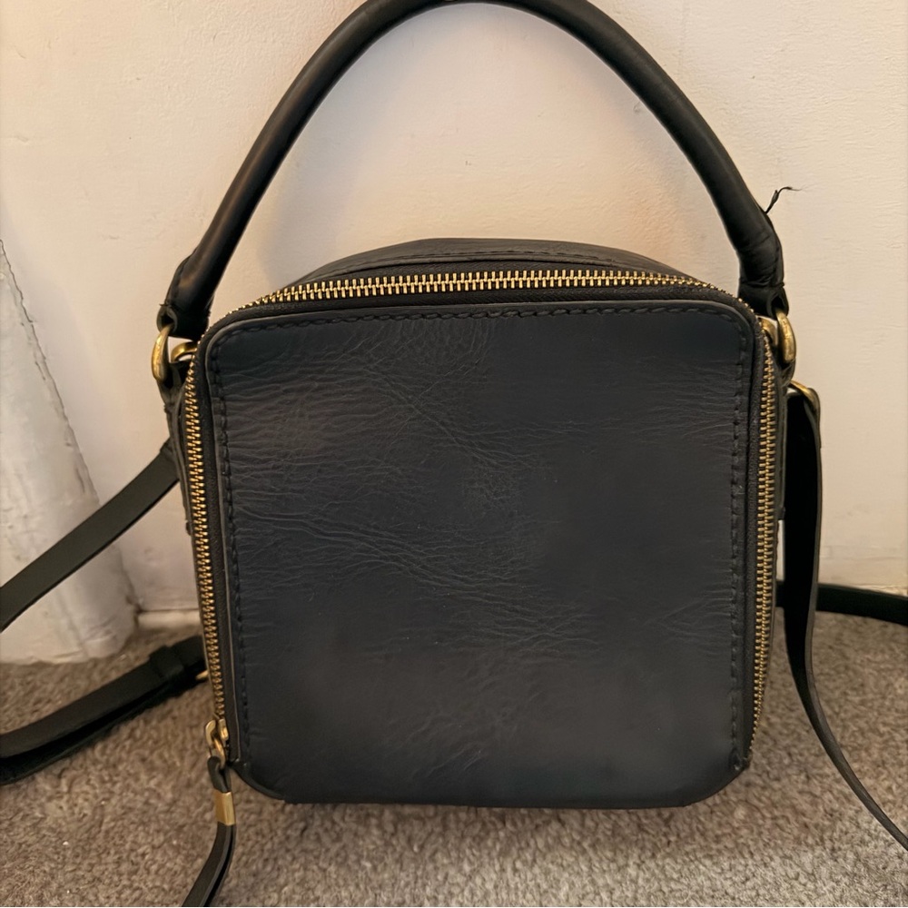 Madewell Black Square Satchel Leather Handbag